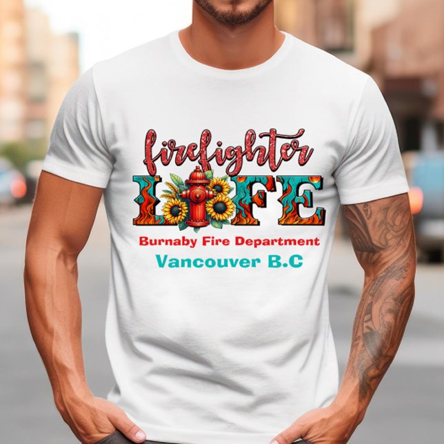 Camiseta Vida de un bombero en arte vibrante (Subido por el creador)