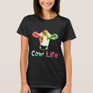 Camiseta Vida de vaca Granjero Ganadería Avicultura Lácteos