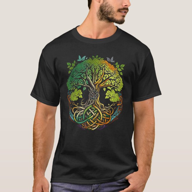 Camiseta Vida del árbol del nudo celta o nudo gaélico escoc (Anverso)