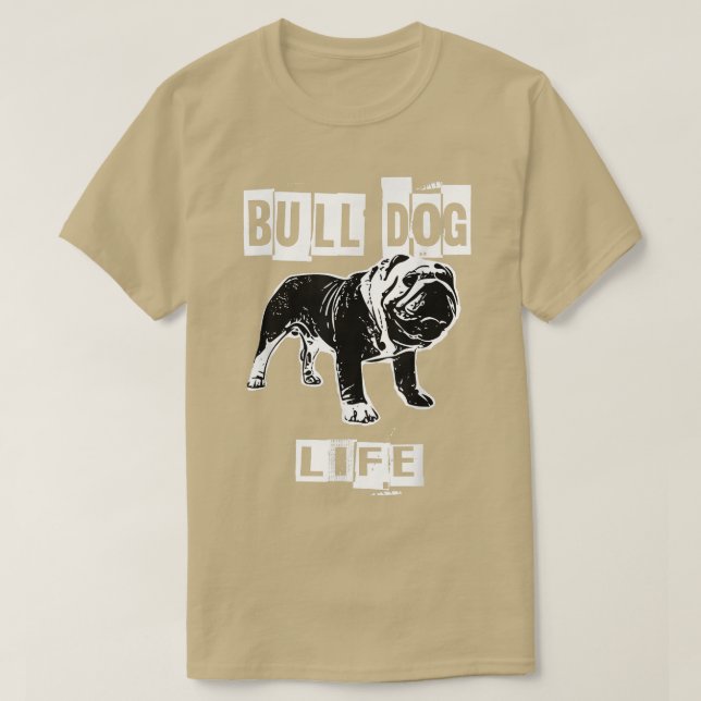 Camiseta Vida del bulldog  (Diseño del anverso)