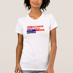 Camiseta Vida del cuello azul de la basura blanca del