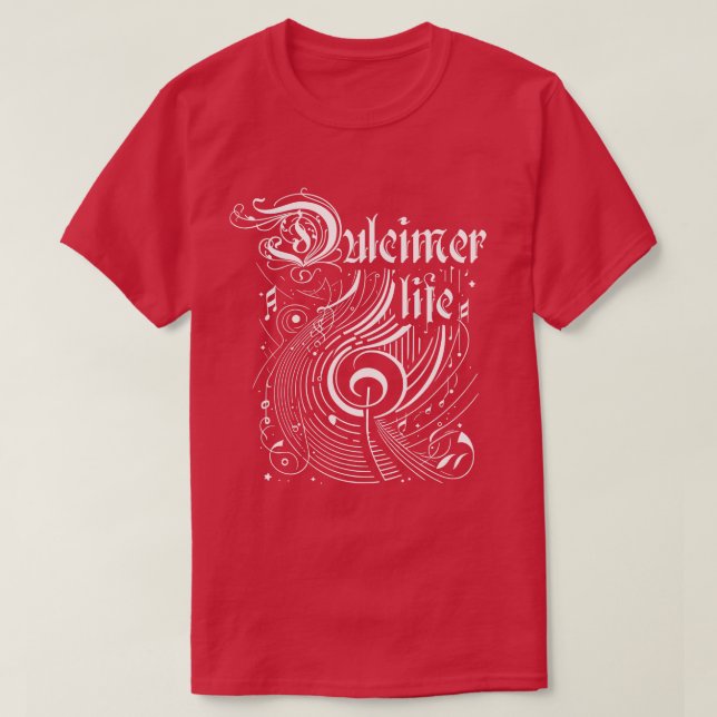 Camiseta Vida del Dulcimer de la música ondulada (Diseño del anverso)