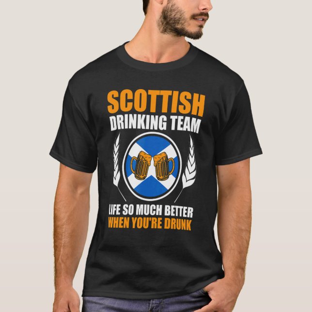 Camiseta Vida del equipo de bebida escocés Escocia drin (Anverso)