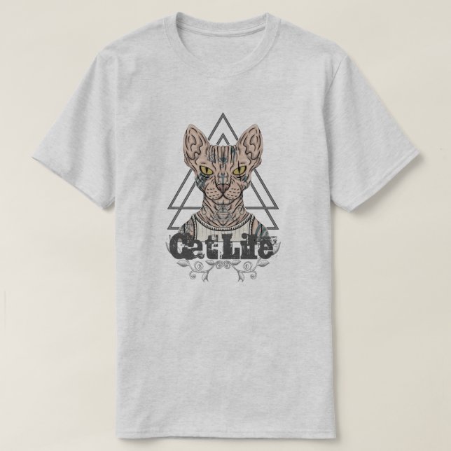 Camiseta Vida del gato (Diseño del anverso)