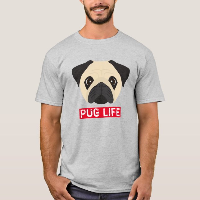 Camiseta Vida Divertida de Pug (Anverso)