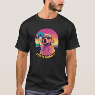 Camiseta Vida Divertida y Linda es Golden Retriever Atardec
