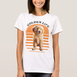 Camiseta Vida dorada: Adorable Cachorro dorado