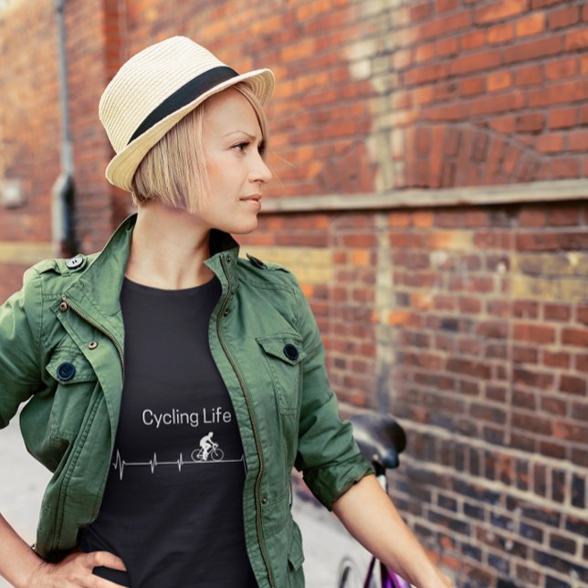 Camiseta Vida en bicicleta, personalizable latido (Subido por el creador)