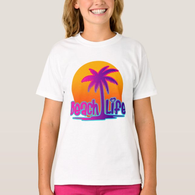 Camiseta Vida en la playa | Cita de texto de verano y avent (Anverso)