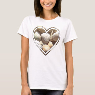 Camiseta Vida en la playa de verano, corazón con castillos 