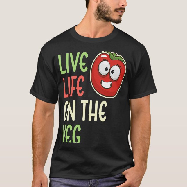Camiseta Vida En Vivo De Las Horas Vegetales Vegetales Vege (Anverso)