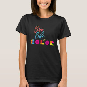 Camiseta Vida en vivo en color Inspirando cita negro