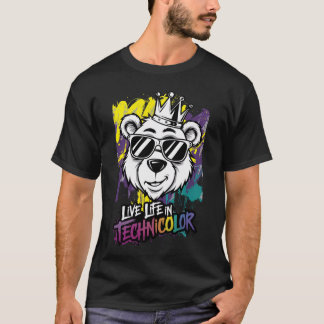 Camiseta "Vida en vivo en Technicolor - Graffiti de oso fun