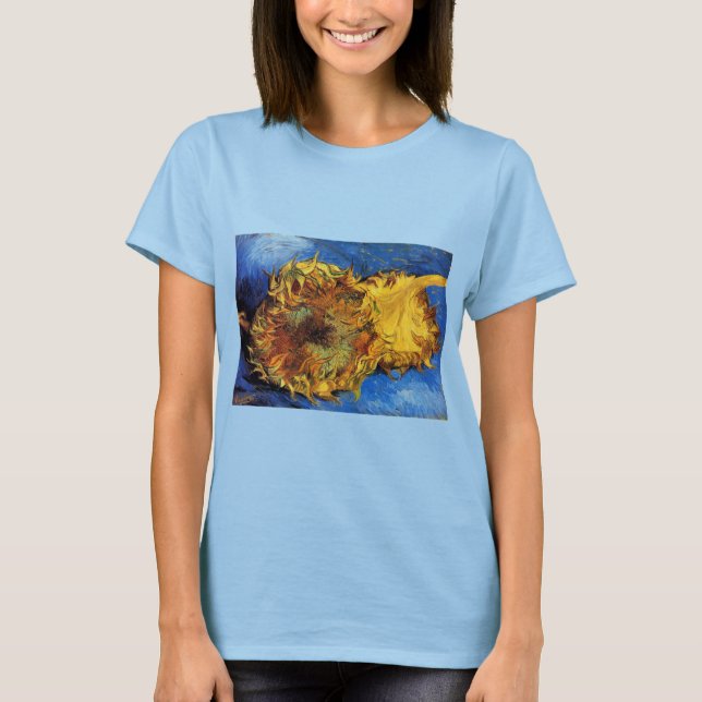 Camiseta Vida fija dos girasoles cortados por Vincent van G (Anverso)