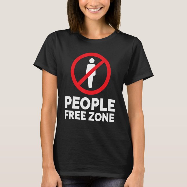 Camiseta Vida introvertida - Zona libre de gente Divertida  (Anverso)