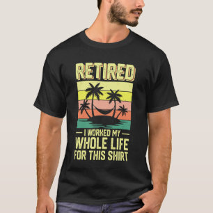 Camiseta Vida Jubilada Atardecer Tropical Diseño de Hamaca