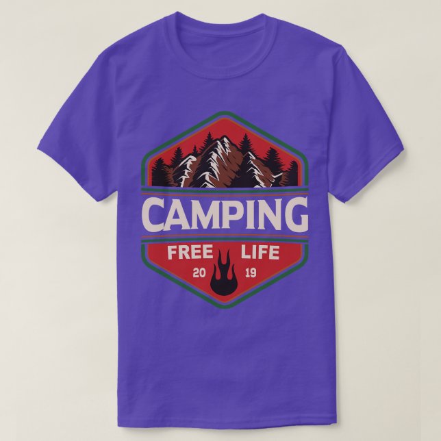 Camiseta Vida libre de camping (Diseño del anverso)