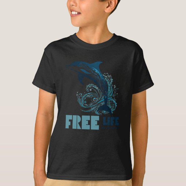 Camiseta Vida libre de delfines tribales (Anverso)