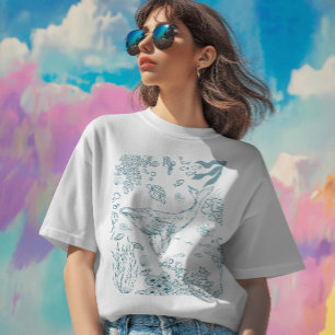 Camiseta Vida marina dibujada a mano