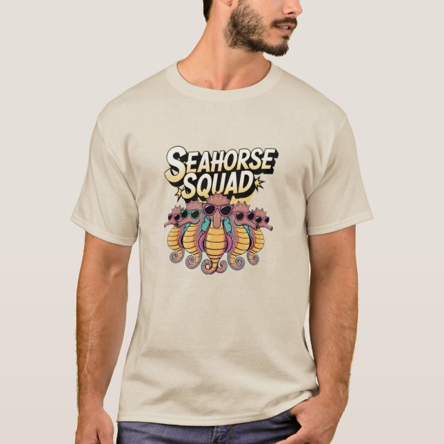 Camiseta Vida marina humorística: Diseños de caballitos de  (Anverso)