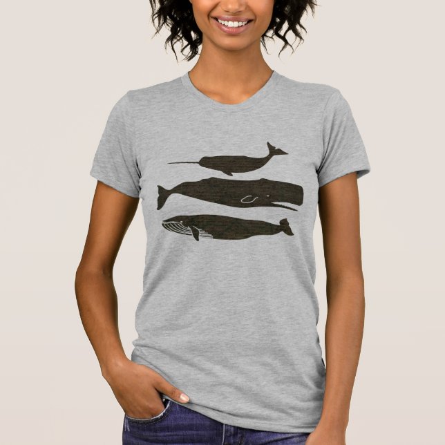 Camiseta Vida marina náutica de ballena antigua (Anverso)