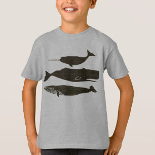 Camiseta Vida marina náutica de ballena antigua