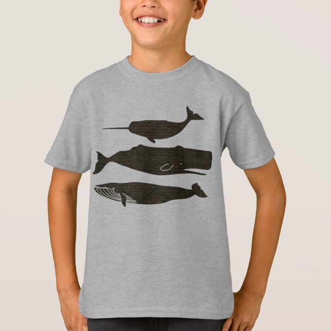 Camiseta Vida marina náutica de ballena antigua (Anverso)