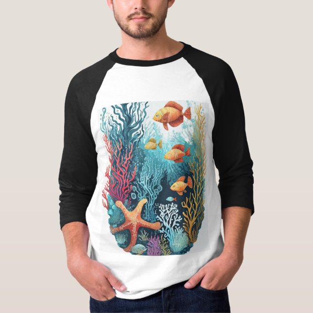 Camiseta Vida marina submarina (Anverso)