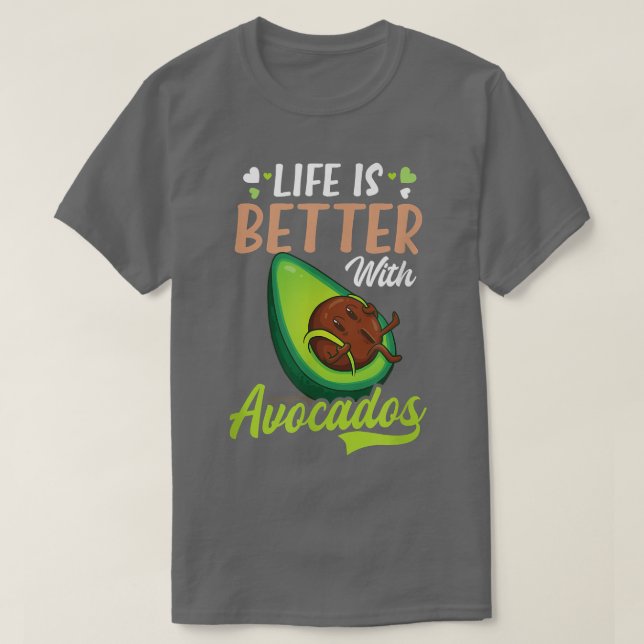 Camiseta Vida Mejor Con Aguacate De Diseño (Diseño del anverso)
