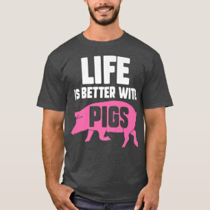 Camiseta Vida Mejor Con CerdosPigletPig Lover Premium 3889