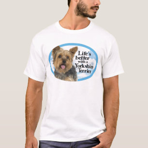 Camiseta Vida mejor con un Yorkie