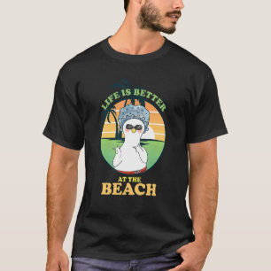Camiseta Vida Mejor En Beach Duck Vacation Palm Tree Summ