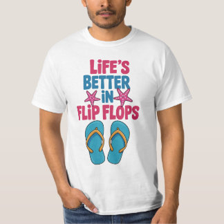 Camiseta Vida mejor en Flip Flops, vacaciones de verano
