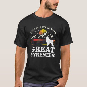 Camiseta Vida Mejor Gran Pirineo Vintage Dog Mom Dad