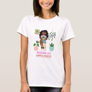 Camiseta Vida Moderna Raíces Simples Homesteading Suburbano