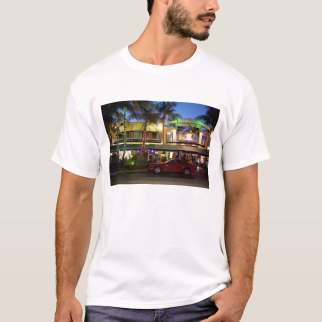 Camiseta Vida nocturna en Ocean Drive, South Beach, Miami (Anverso)