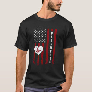 Camiseta Vida orgullosa de paramédico bandera americana roj