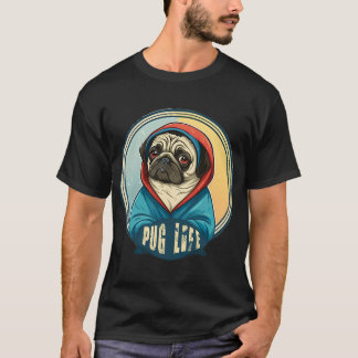 Camiseta Vida original de pug vintage