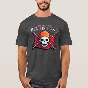 Camiseta Vida pirata, cráneo y bandera