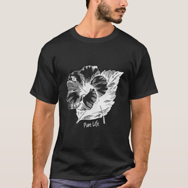 Camiseta Vida pura Flor hibiscus (Anverso)