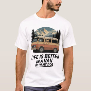 Camiseta Vida Retro en Furgoneta con Aventura en Montaña co