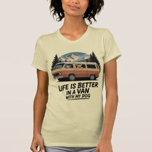 Camiseta Vida Retro en Furgoneta con Aventura en Montaña co