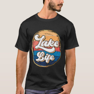 Camiseta Vida Retro Lago Atardecer Hombres y Mujeres Aman e