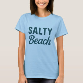 Camiseta Vida Salada de Playa Gráfica de Océano Azul Turque