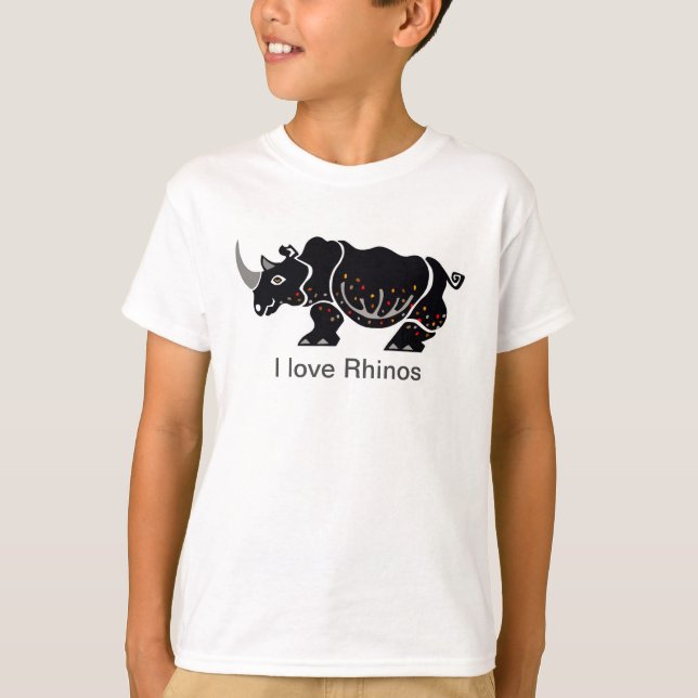 Camiseta Vida salvaje Guay I love RHINOS - Nature- Boys T-S (Anverso)