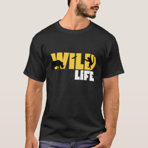 Camiseta Vida Salvaje Minimalista Negro y Amarillo