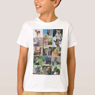 Camiseta Vida silvestre 15 animales capturados en el bosque