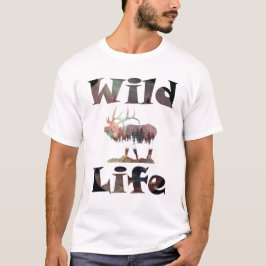Camiseta Vida silvestre con diseño de acuarela de Elk Bugli