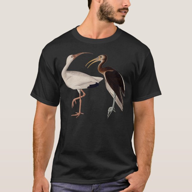 Camiseta Vida silvestre de los pájaros blancos Ibis audubon (Anverso)