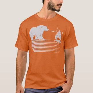 Camiseta Vida silvestre Ironic Bear Grilling Nature Forest 